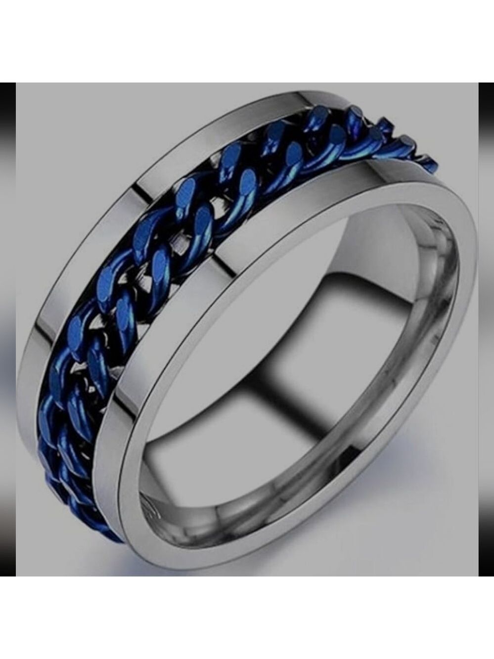 ROTATING STRESS RELIEF STAINLESS STEEL MEN'S  WOMEN'S TITANIUM RING NEW